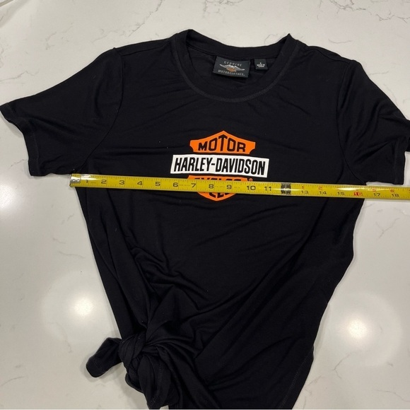 Women’s Black Harley-Davidson Short Sleeve Knot Tee Small - Picture 8 of 9